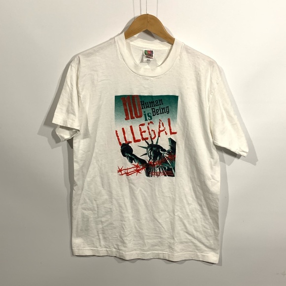 Vintage 90s anti-deportation t-shirt